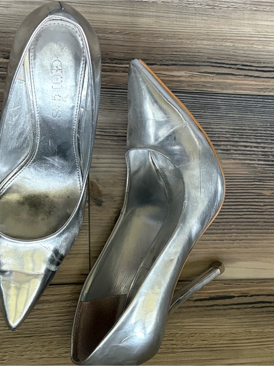 Guess Shoes - GUESS Metallic Silver Pointed Stiletto Pumps